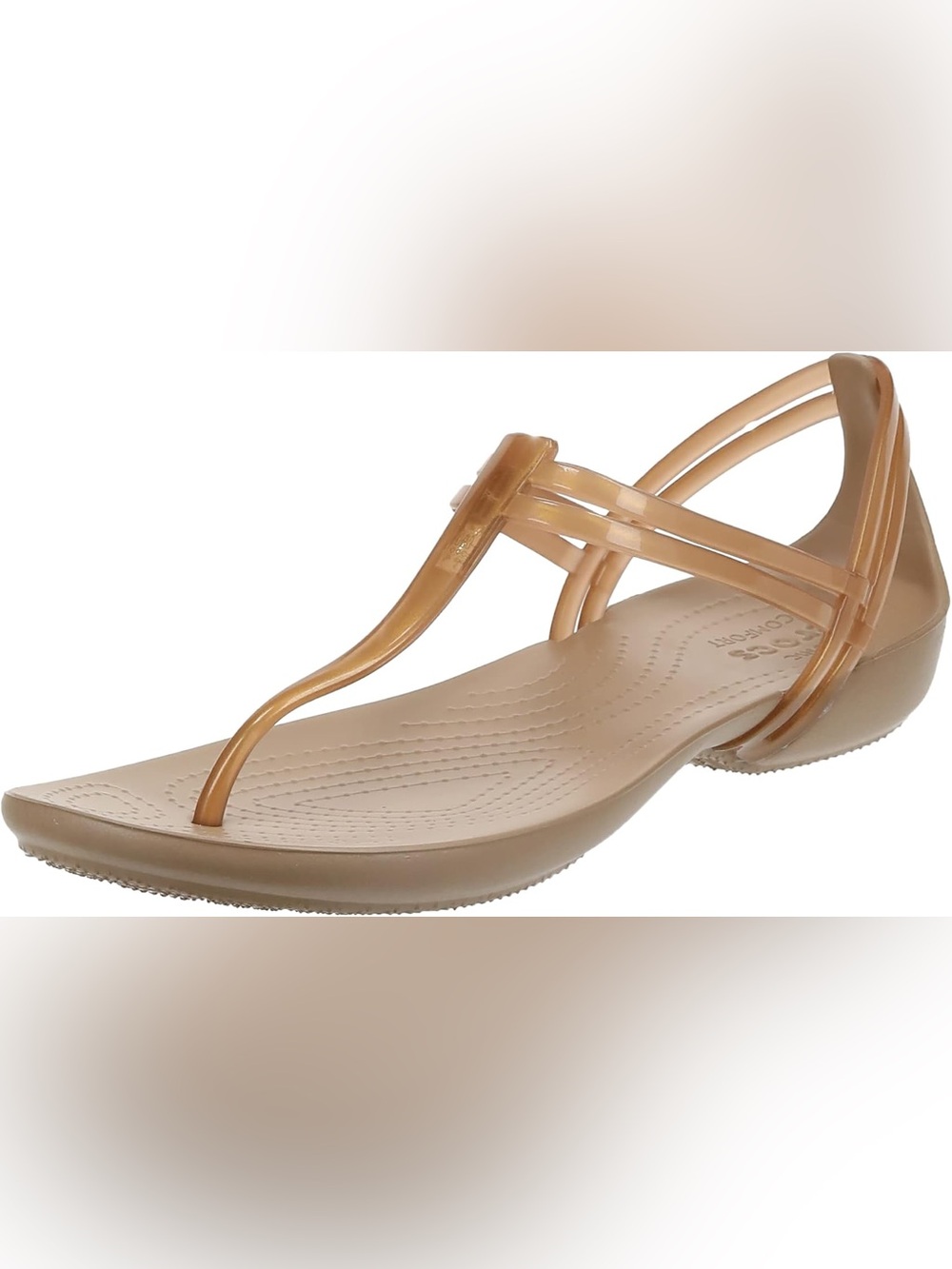 Crocs Women's Isabella T-Strap
Sandals, Bronze, 7 Nude T-Strap Jelly Sandals